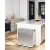 Triple Compartment Stainless Steel Kitchen Trash Can for Recycling, Plastic Inner Buckets and Quiet Close, Brushed, Airtight - 3 of 4