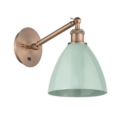 Plymouth Dome - 1 Light Wall Sconce In Industrial Style-13.25 Inches Tall and 7.5 Inches Wide