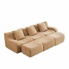 Aukfa Modular Teddy Fabric Sofa,Convertible Modular Sectional Sofa Set , 3-Seats with 1/2/3 Ottoman Soft Boneless Design for Living Room - 3 of 4