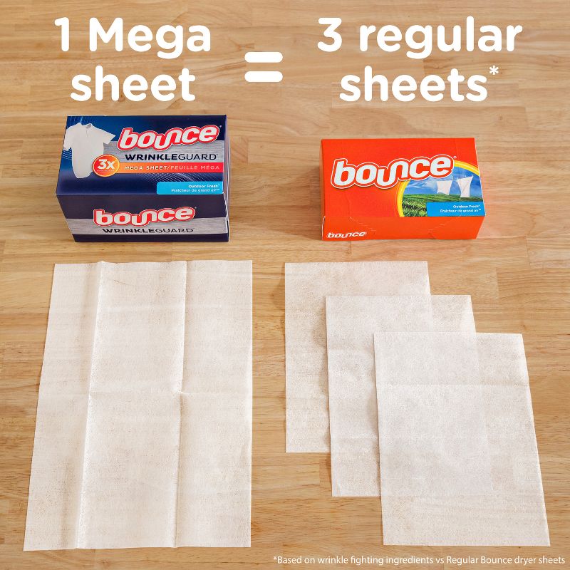 Bounce Wrinkle Guard Mega Dryer Sheets - Outdoor Fresh - 130ct, 6 of 10