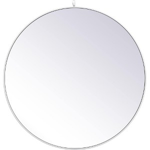 Elegant Lighting Metal frame round mirror with decorative hook 39 inch in White - 1 of 4