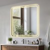 ChicFurnit Bathroom Vanity Mirrors Square Frame Wall Mirror Anti Fog Mirror Decorative Wall Mirrors for Bathroom, Silver, 36"*0.98"*36" - 3 of 4