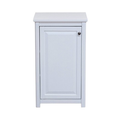 Adjustable White Wood Storage Tower with Doors