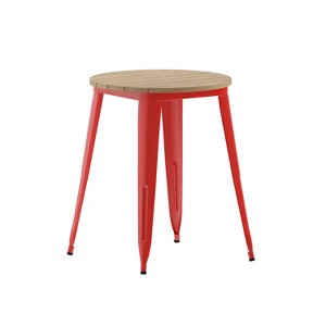 Flash Furniture Declan Commercial Grade Indoor/Outdoor Dining Table, 23.75" Round All Weather Poly Resin Top with Steel Base - 1 of 4