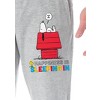 Peanuts Adult Snoopy Sleeping In Character Loungewear Sleep Pajama Pants Heather Grey - 3 of 3