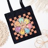 City Creek Prints Checkered Daisy Canvas Tote Bag - 15x16 - Black - 2 of 2