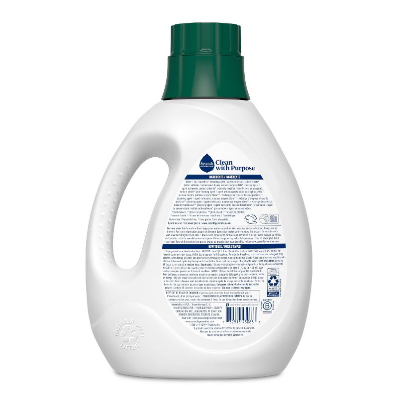 Seventh Generation Liquid Laundry Detergent - Free & Clear, 3 of 11