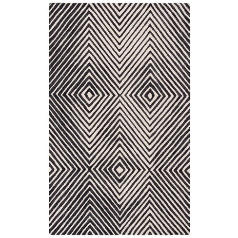 Ebony Ebn150 Hand Tufted Area Rug - Black/ivory - 5'x8' - Safavieh ...