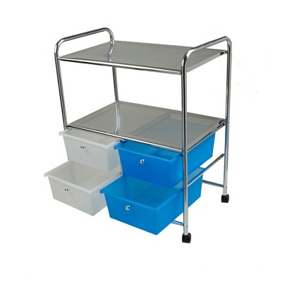 Mind Reader All Purpose Utility Cart with Handles and 4 Storage Drawers