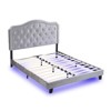 NicBex Queen Velvet Upholstered Bed Frame with Curve-Shaped Headboard,Wood Slat Support,Diamond Button Tufted Design,Easy Assembly - 3 of 4