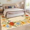Vintage Floral Scalloped Area Rug Machine Washable Rug Stain Resistant Easy Cleaning Carpet Non Slip Soft Low Pile Folding Floor Cover For Home - 2 of 4