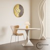 Clockswise 23.6” Round Big Wall Clock, brown wood and gold Metal with Leaf Cutout for Entryway Office Living Room or Kitchen, Hanging Supplies Include - 3 of 4