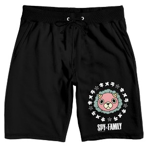Spy x Family Chimera Face with Kanji Logo Men's Black Graphic Sleep Shorts - 1 of 4