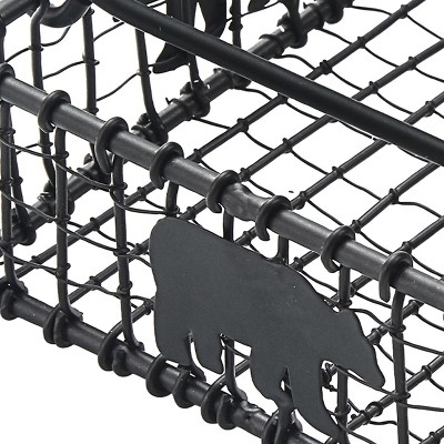Black Bear Metal Wire Beverage Napkin Holder