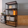 Hommoo 5 Tier Industrial Style Open Bookshelf with Metal Frame - 2 of 4