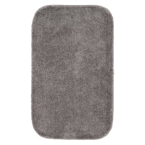 Garland Rug Traditional 4 Piece Nylon Washable Bathroom Rug Set Platinum Gray