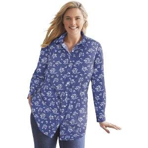 Woman Within Perfect Long Sleeve Shirt - 1 of 4