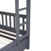 NicBex Full over Full Bunk Bed Detachable Wooden Bed Frame with Trundle, Ladder and Full Length Guardrail, No Box Spring Required - 4 of 4