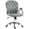 NicBex Office Chair with Height Adjustable Modern Button Tufted Computer Chair with Armrests, 5 Casters, PU Leather for Office, Study, Bedroom, Gray - 2 of 4