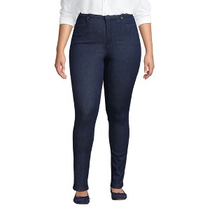 Lands' End Women's High Rise Adaptive Lycra Skinny Jeans - 1 of 4