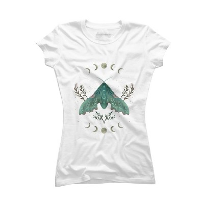 Junior's Design By Humans Luna and Moth By EpisodicDrawing T-Shirt