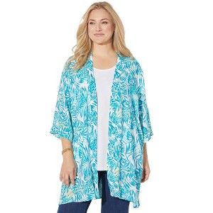 Catherines Women's Plus Size Alfresco Long Duster - 1 of 4