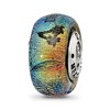 Black Bow Jewelry Orange Dichroic Glass & Sterling Silver Caribbean Palm Tree Bead Charm - 3 of 4