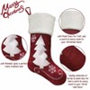 Aoibox 2 Pack 18 inch Christmas Stockings Red Burlap with Plush Cuff Large Snowflake Design for Family Holiday Fireplace Mantel Decor - 3 of 4