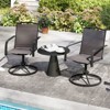 Tangkula Patio Swivel Chairs Set of 2 w/ High Back & Round Metal Base for Backyard - 3 of 4
