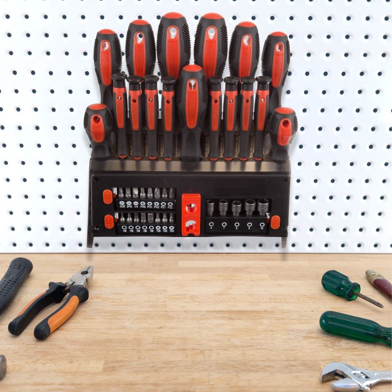 Fleming Supply 39-Pc Steel Magnetic Tip Screwdriver and Bit Set With Storage Rack, 2 of 7