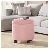 Round Storage Ottoman, Ottoman with Storage, 17.7" Dia. x 17.5" H, Sturdy Footrest with Legs, Supports 330 lb, for Living Room & Bedroom - 2 of 4