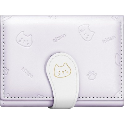FATMOON Cute Cat Wallet for Women - Small & Portable PU Leather Bifold Card Holder with ID Window,Perfect for Daily Travel and Everyday Use