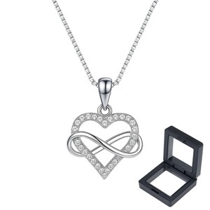 925 Sterling Silver Heart Collar Necklace with Cubic Zirconia for Women - Gift for Novia Esposa Mama en Navidad Aniversario - Joyería Brillante - 1 of 4