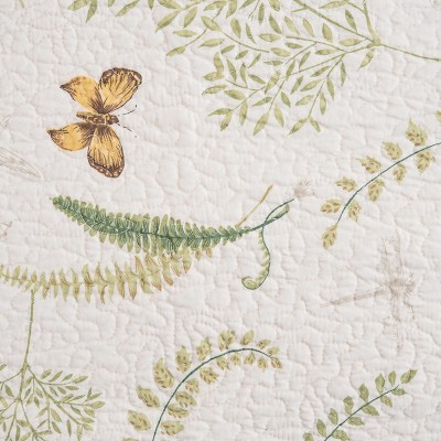 Althea King Gray Cotton Reversible Botanical Quilt