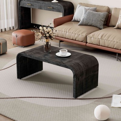 VYNXARIA Curved Art Deco Minimalist Coffee Table for Elegant Living Spaces