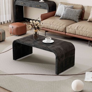 VYNXARIA Curved Art Deco Minimalist Coffee Table for Elegant Living Spaces - 1 of 4