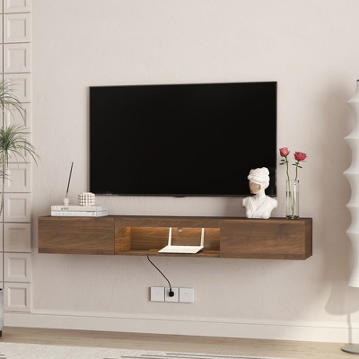 MOEPISY Floating TV Stand Wall Mounted, 63inch Modern TV Stand,Floating TV Cabinet Entertainment Center
