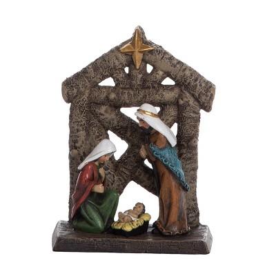 Transpac Resin 5 in. Brown Christmas Nativity