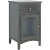 Ziva 1 Drawer Nightstand With Glass Cabinet - AMH6630 - Safavieh Couture - 3 of 4