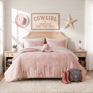 Full/Queen Western Cowgirl Medallion Print Comforter Set for Bedroom ...