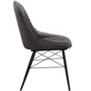 Abraham Dark Gray Fabric & Black Finish Side Chair (Set of 2) - 2 of 4