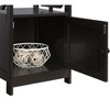 HomeStock Belmont End Table with Cabinet and Two Shelves, Octagon Side Design, Hidden Storage Space for Magazines and Electronics in Living Room - 3 of 4