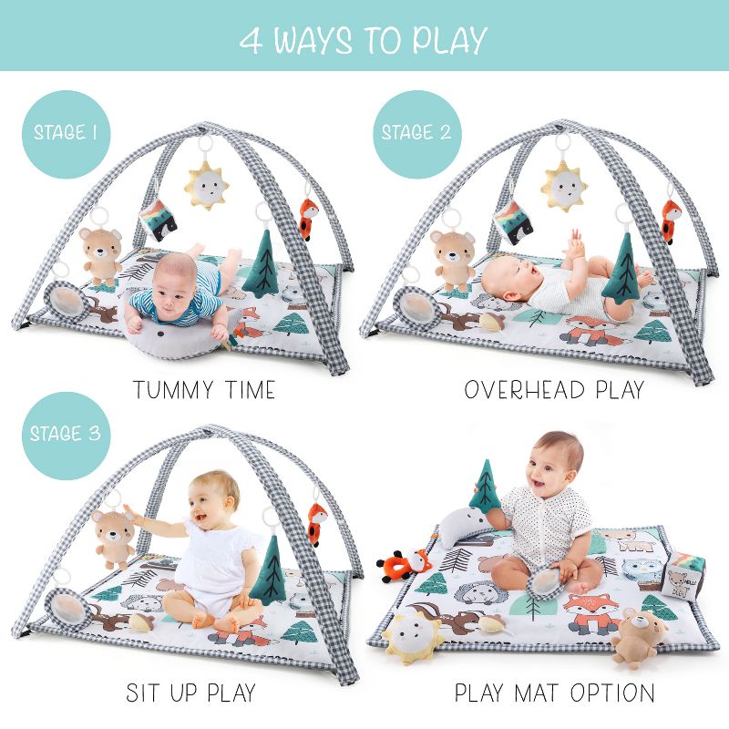The Peanutshell Woodland 7-in-1 Activity Play Gym & Play Mat for Baby, 3 of 9