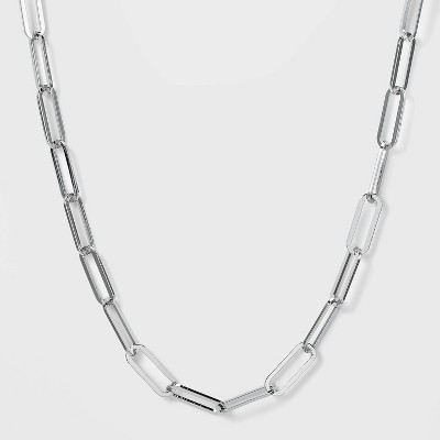 SUGARFIX by BaubleBar Bold Link Chain Statement Necklace - Silver