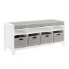 Martha Stewart Kids' Storage Bench: Children's Wooden Playroom Bookshelf Reading Nook and Toy Organizer with Fabric Bin - 2 of 4