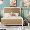 Full/Queen Size Metal Platform Bed with 2 Drawers, White, 4W -ModernLuxe - 2 of 4