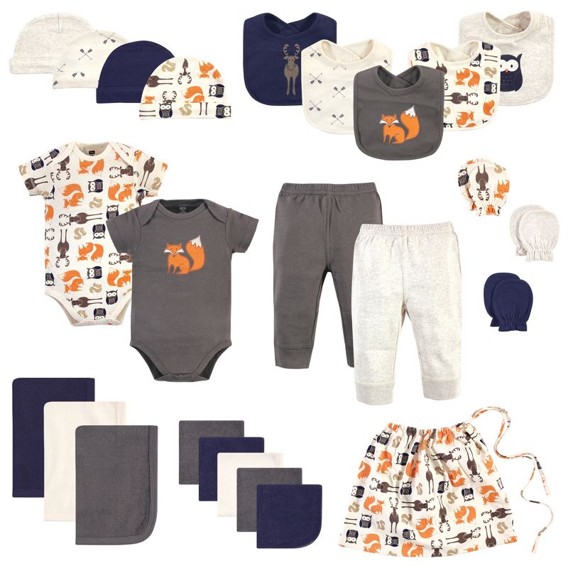 Hudson Baby Infant Boy Layette Start Set Baby Shower Gift 25pc, Forest, 0-6 Months, 1 of 11