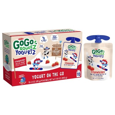 GoGo squeeZ Kids' YogurtZ, Strawberry - 3oz/10ct