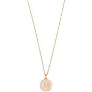 Gold Initial Pendant Necklace, Personalized Letter Jewelry Gold M-One Size - 1 of 4