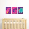 Big Dot of Happiness Roar Dinosaur Girl - Dino Mite T-Rex Nursery Wall Art and Kids Room Decorations - Gift Ideas - 7.5 x 10 inches - Set of 3 Prints - 2 of 4